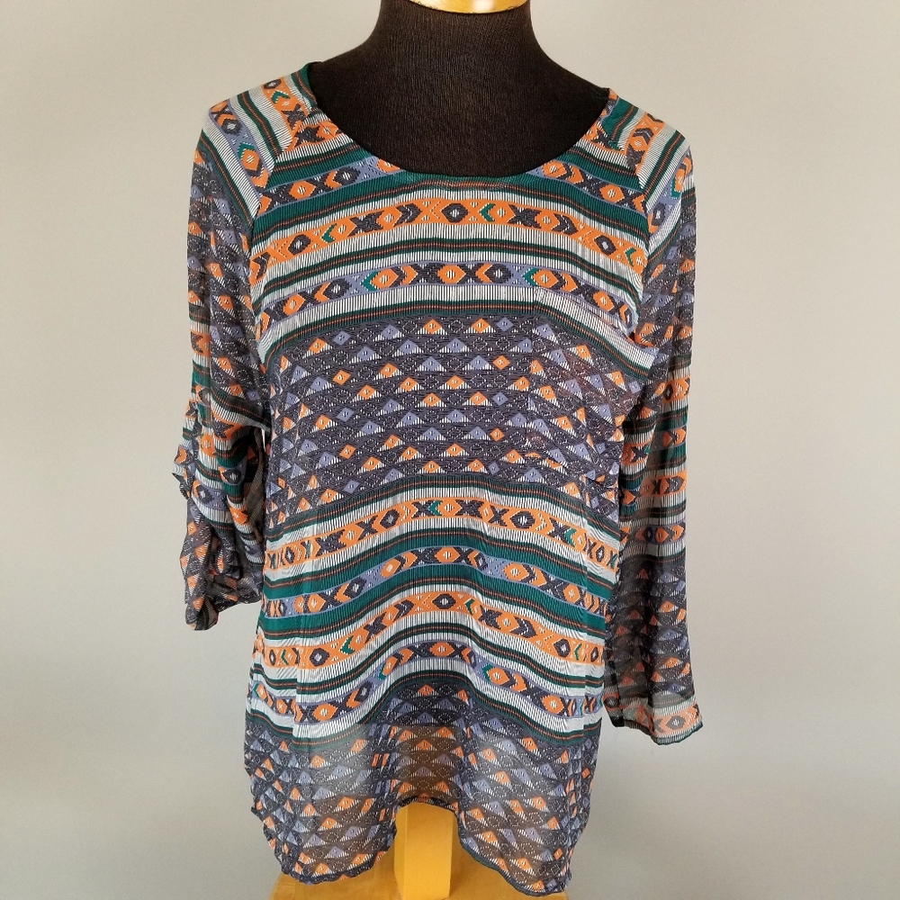 19 Cooper sheer high/low blouse, oversized XS